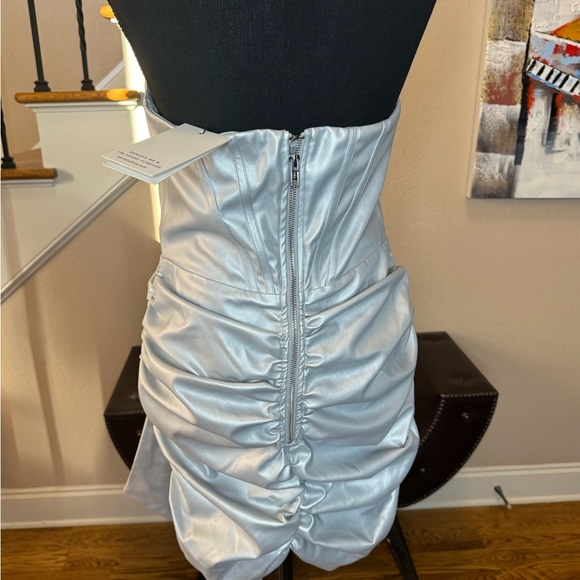 164- NWT Lavish Alice Silver Vegan Leather dress - Picture 4 of 5